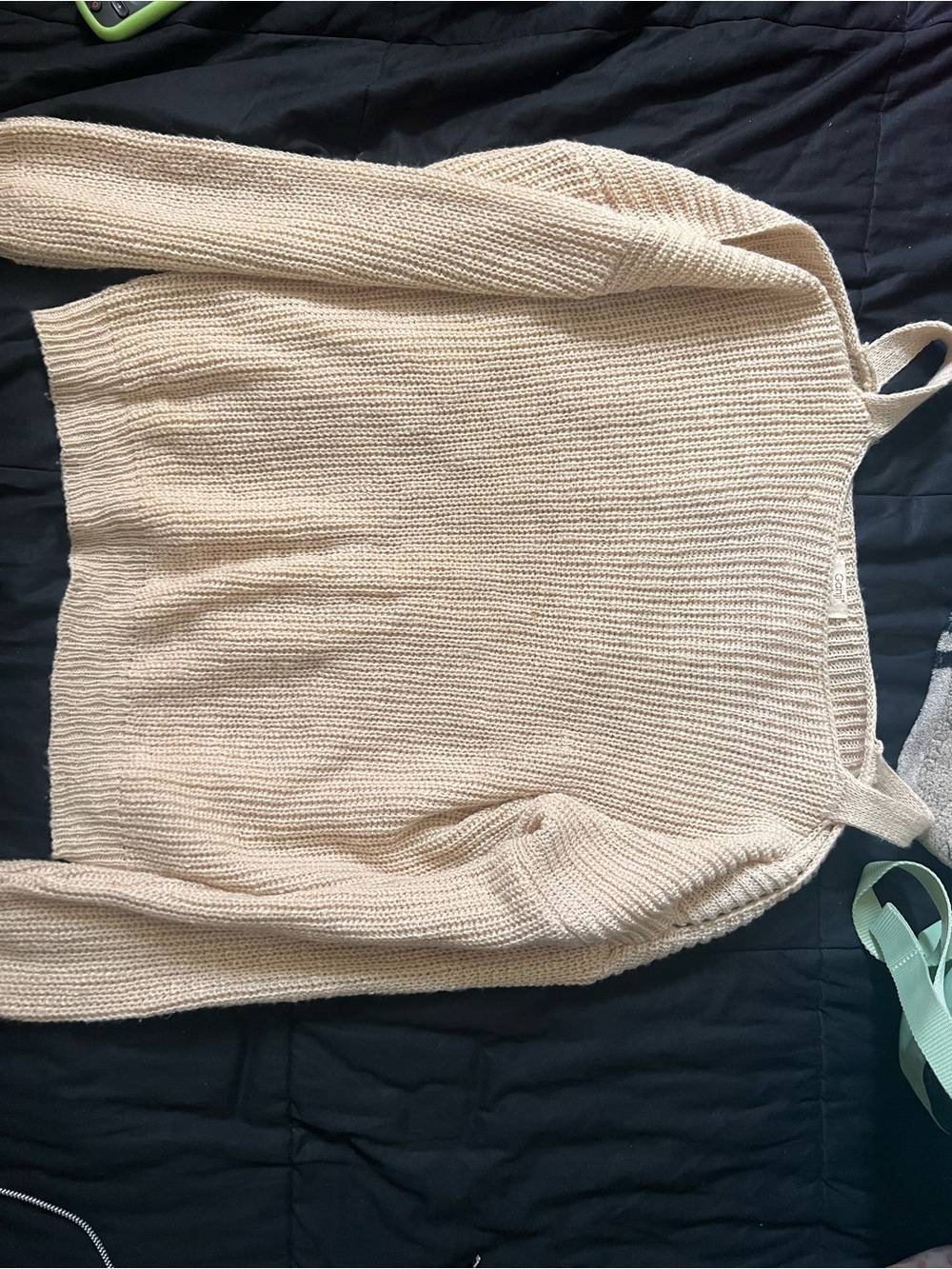 Off-the-Shoulder Cream Knit Sweater - Women's Lightweight Pullover